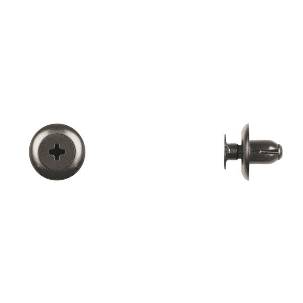 Blk Nyln Cowl Panel Ret 7mm Hole 16mm Flng 9mm Stem PK15