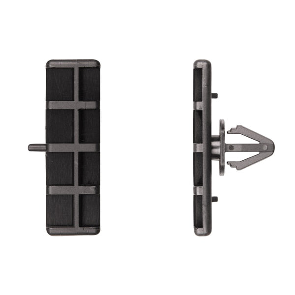 Blk Nyln Rocker Mldg Clips 9mm Hole Size 14mm Stem L PK15