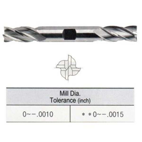 Helix TiAlN Sq End Mill, 1/8x3/8x3-1/16