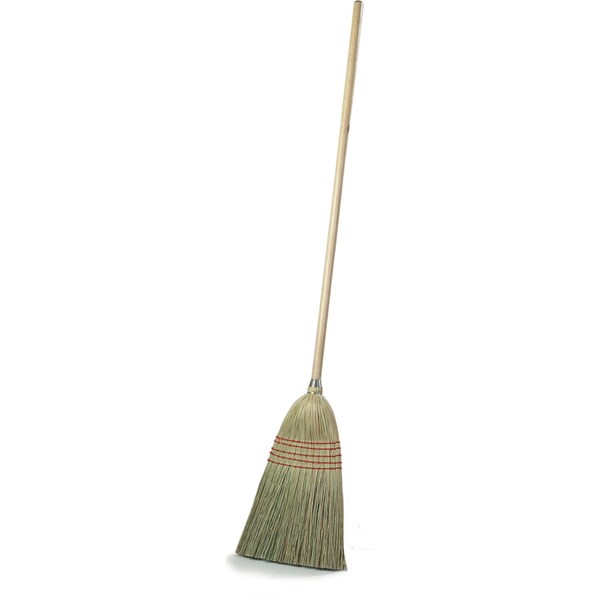 12 in Sweep Face Corn Broom, Tan, 43 in L Handle