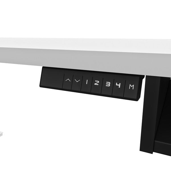 Pro-Vega Height Adjustable L-Desk, White/Black