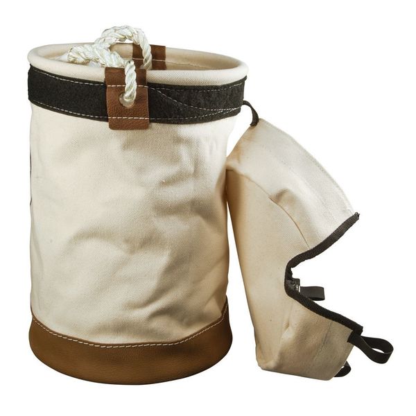 Leather Bottom Bucket with Top, #1 Canvas, 17