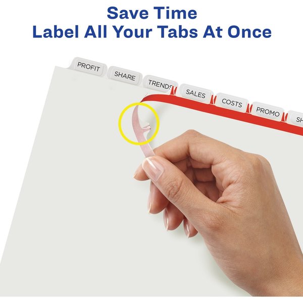 AveryÂ® Index MakerÂ® Clear Label Dividers 11417, 8-Tab Set, White