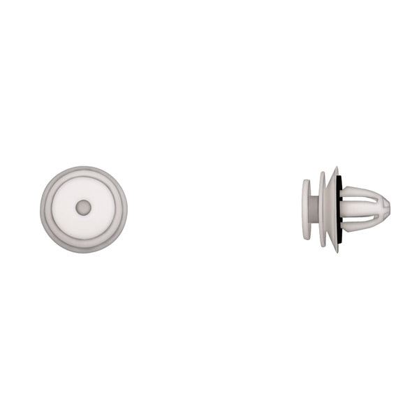 Wht Body Side Mldg Retainers 8mm Hole 11mm Stem L PK25