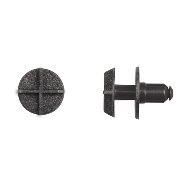 Blk Nyln Push Retainers 9mm Hole Size 13mm Stem L PK10