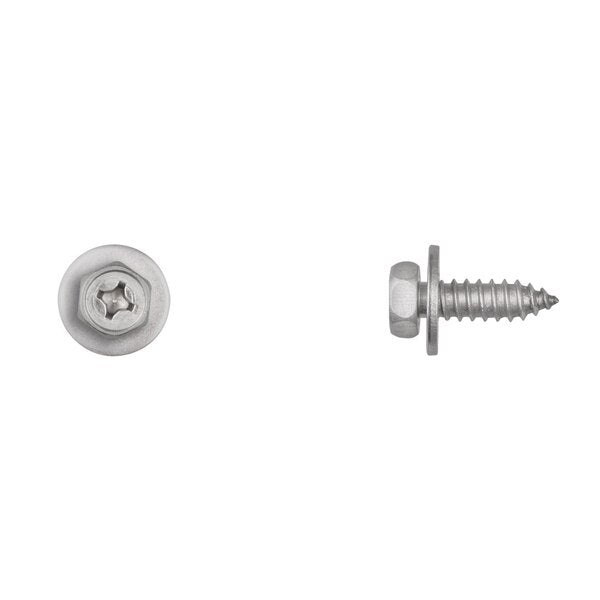 SS License Plate Screws 6.3-1.81X20mm Phil Hex Head PK50