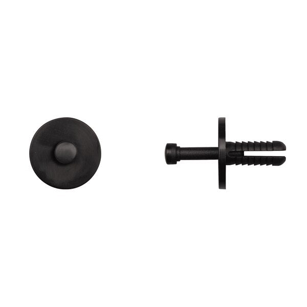 Blk Nyln Interior Trim Ret 6.4mm Hole 20mm Flng 17mm Stem PK25