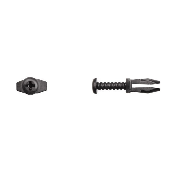 Blk Nyln Phllp Screw Ret 6mm Hole Size 17mm Stem L PK25