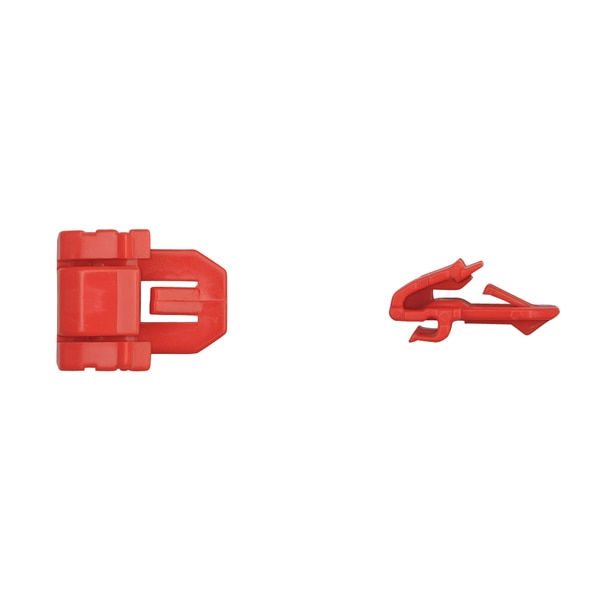Red Nyln Belt Moulding Clips 20mm W 24mm OA L PK25
