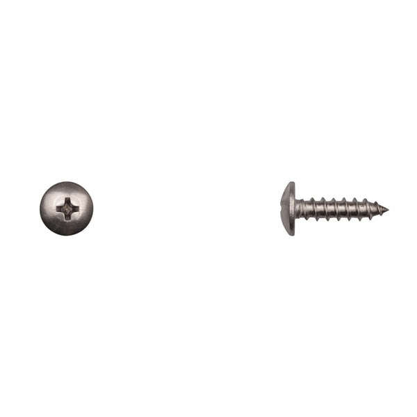 Sheet Metal Screw, #10 x 3/4 in, Stainless Steel Truss Head Phillips Drive