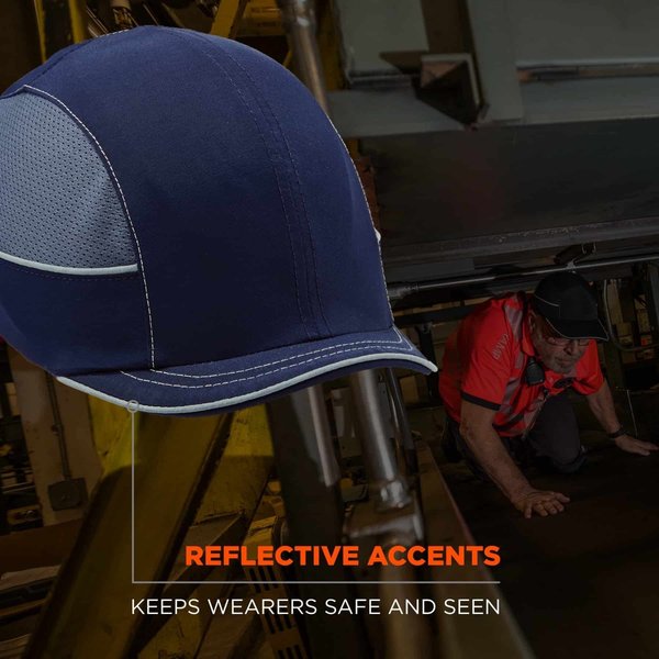 Vented Bump Cap, Micro Brim, Navy
