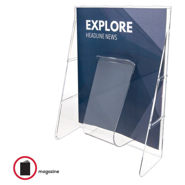 Magazine Holder, 1 Compartment, Clear