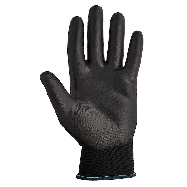 Polyurethane Coated Gloves, Palm Coverage, Black, 2XL, 60PK