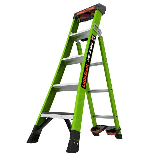 FIBERGLASS COMBINATION LADDER, 3-in-1 All-Access Combination Ladder Configuration, 11 ft