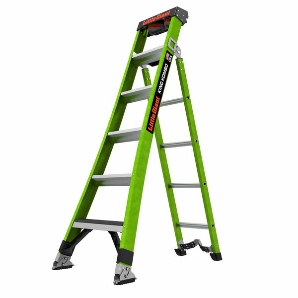 FIBERGLASS COMBINATION LADDER, 3-in-1 All-Access Combination Ladder Configuration, 13 ft