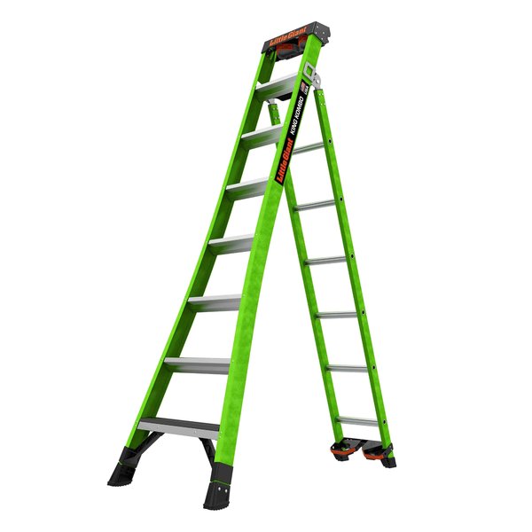 FIBERGLASS COMBINATION LADDER, 3-in-1 All-Access Combination Ladder Configuration, 17 ft