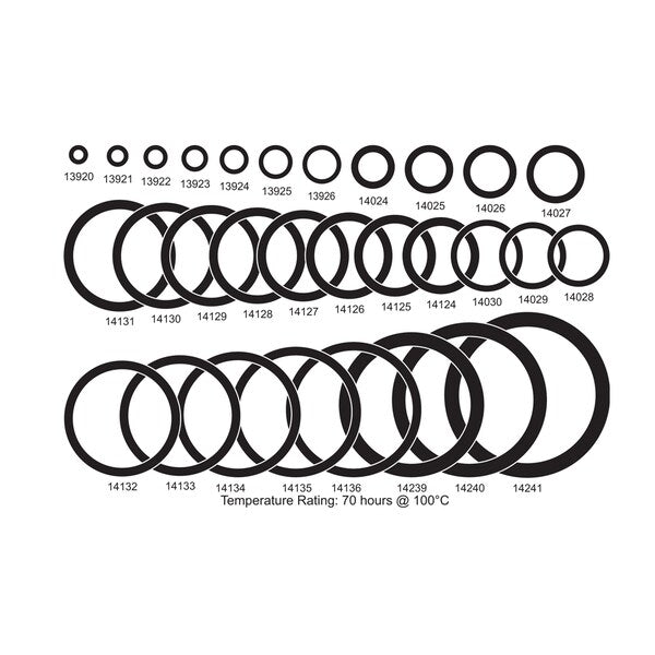 Blk Buna N Rubber O Rings 1/8