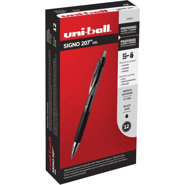 Pen, Gel, 207, Retrct, 0.7Mm, Bk, PK12