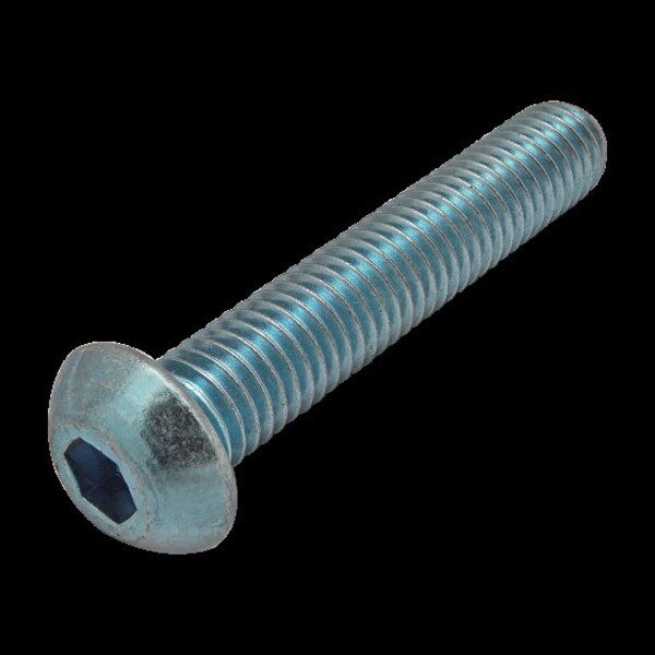 M8-1.25 Socket Head Cap Screw, Blue Zinc Plated Steel, 45 mm Length