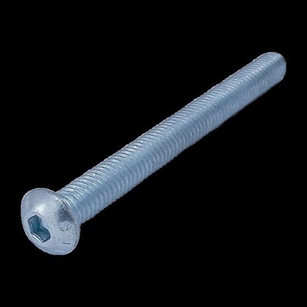 M8-1.25 Socket Head Cap Screw, Blue Zinc Plated Steel, 80 mm Length