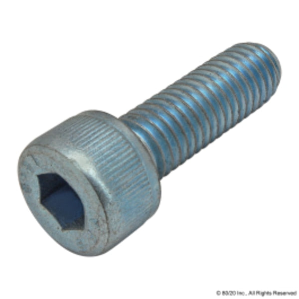 M8-1.25 Socket Head Cap Screw, Blue Zinc Plated Steel, 25 mm Length