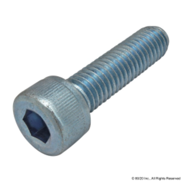M8-1.25 Socket Head Cap Screw, Blue Zinc Plated Steel, 30 mm Length