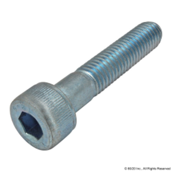M8-1.25 Socket Head Cap Screw, Blue Zinc Plated Steel, 40 mm Length
