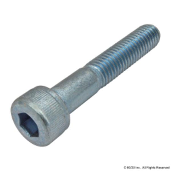 M8-1.25 Socket Head Cap Screw, Blue Zinc Plated Steel, 45 mm Length