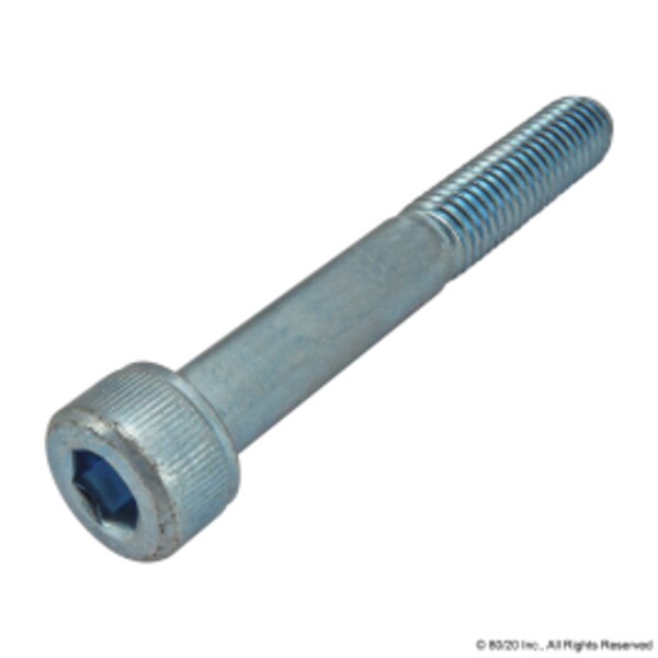 M8-1.25 Socket Head Cap Screw, Blue Zinc Plated Steel, 60 mm Length