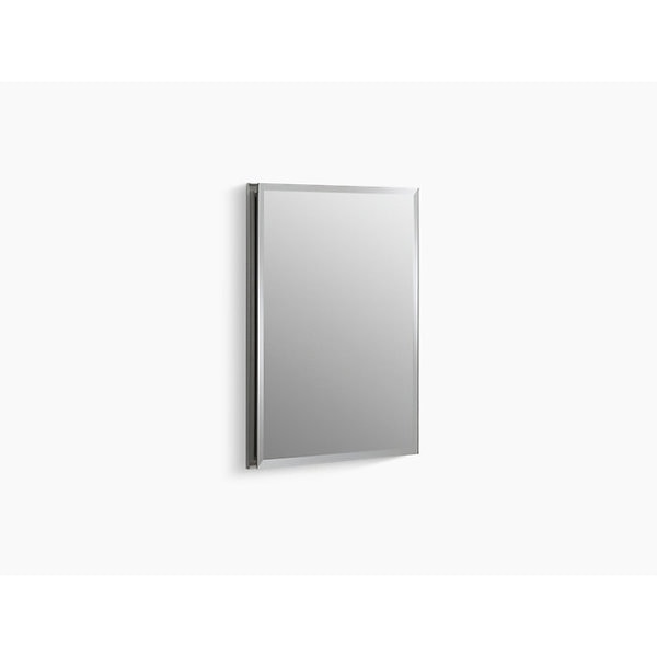 Aluminum Single-Door Medicine Cabinet With Mirrored Door, Beveled Edge 16