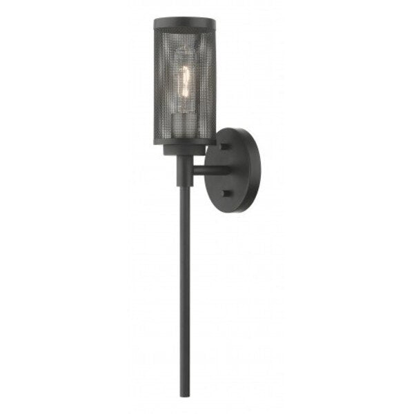 Black with Brushed Nickel Accents Sconce