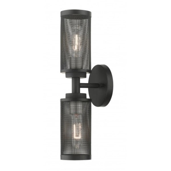 Black with Brushed Nickel Accents Sconce