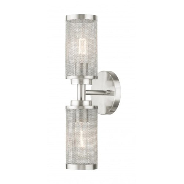 Brushed Nickel Sconce, 2 Light