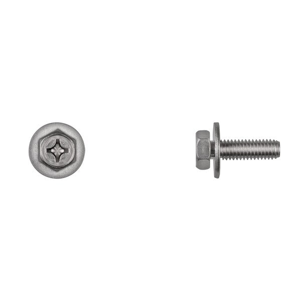 SS License Plate Screws 6-1.00X20mm Phil Hex Head PK100