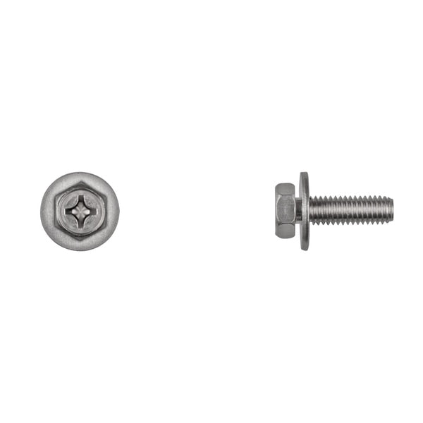 SS License Plate Screws 6-1.00X20mm Phil Hex Head PK50