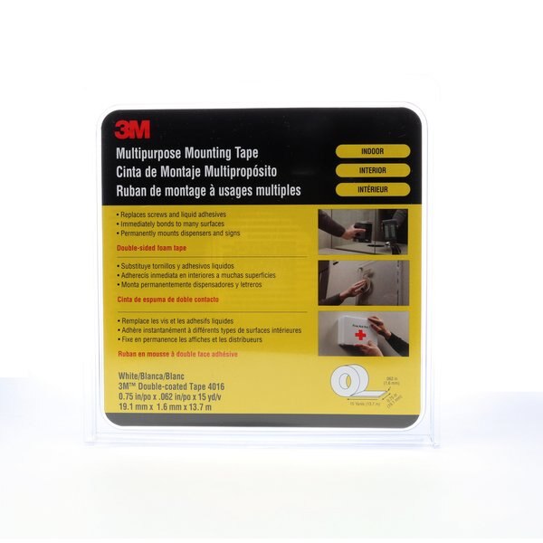 Double Sided Tape, Urethane Foam, 3/4in