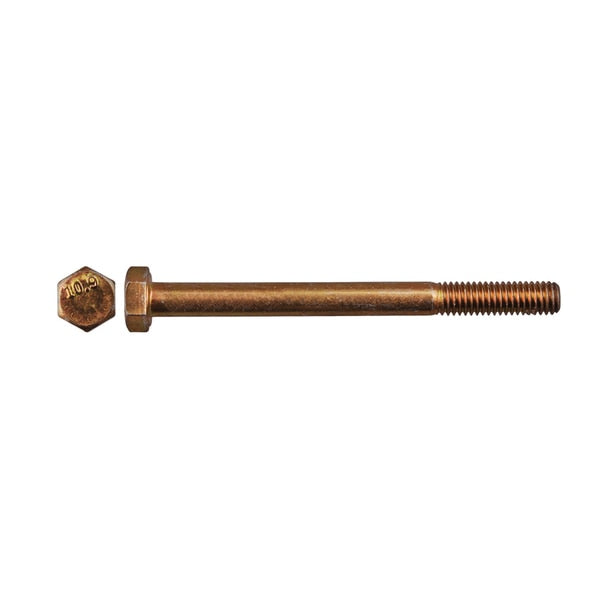 Class 10.9, M6-1.00 Hex Head Cap Screw, Zinc & Yellow Plated Steel, 70 mm L