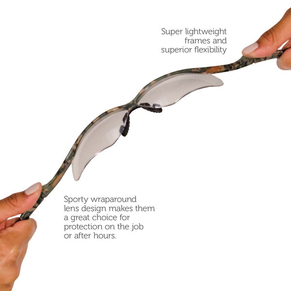 Safety Glasses, Wraparound Blue Mirror Polycarbonate Lens, Scratch-Resistant