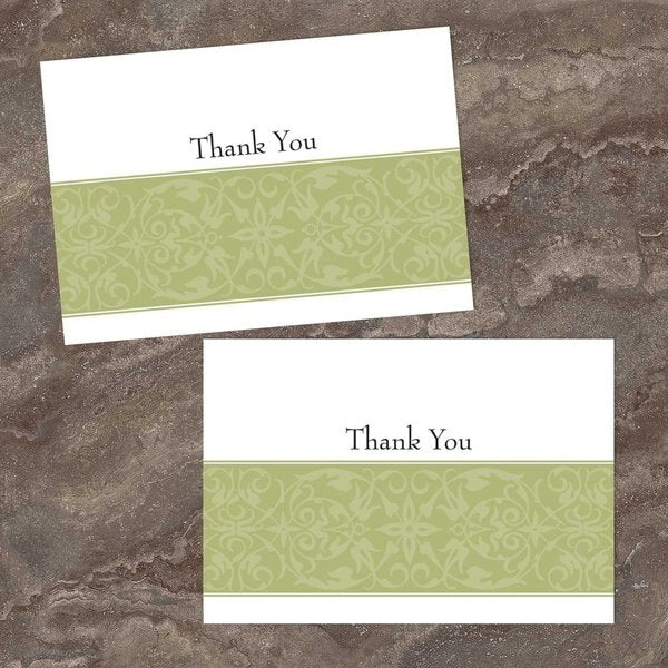 Thank You Card and Envelopes, Sage, PK50