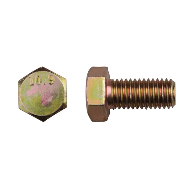 Ylw Zinc Cl. 10.9 Cap Screw 14-2.00X30mm Hex Hd Din 933 PK10