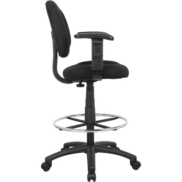Drafting Stool (B315-Bk) W/Footring And Adjustable Arms