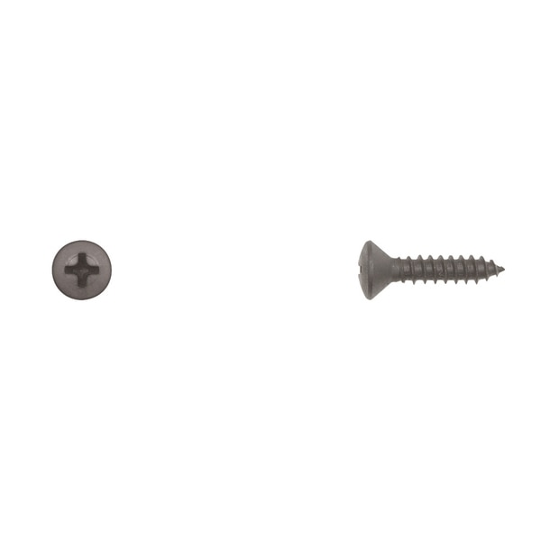 Sheet Metal Screw, #10 x 3/4 in, Black Oval Head Phillips Drive