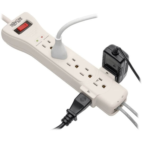 Datacom Surge Protector, 7 Outlet, White