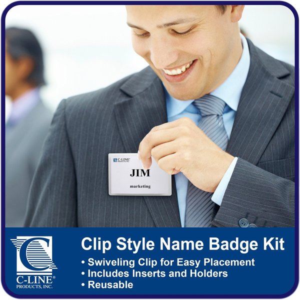 Clip Style Badge Holders, 4 x 3