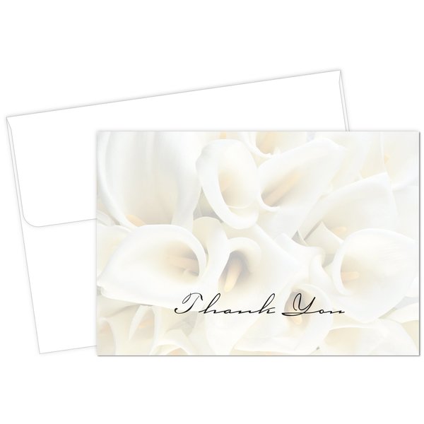 Thank You Card W/Envelope, White Ca, PK50