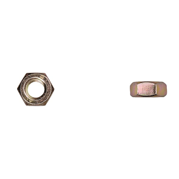 Hex Nut, M10-1.50, Class 10, Zinc Yellow Plated