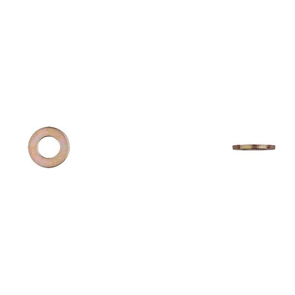 Flat Washer, Fits Bolt Size 8 mm Zinc Yellow Finish