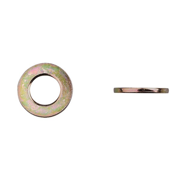 Flat Washer, Fits Bolt Size 14 mm Zinc Yellow Finish