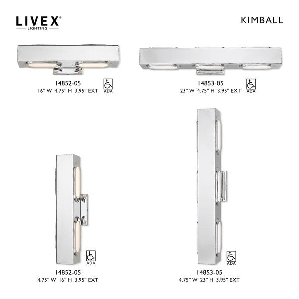 Kimball LED Light Polished Chrome ADA Bath Vanity