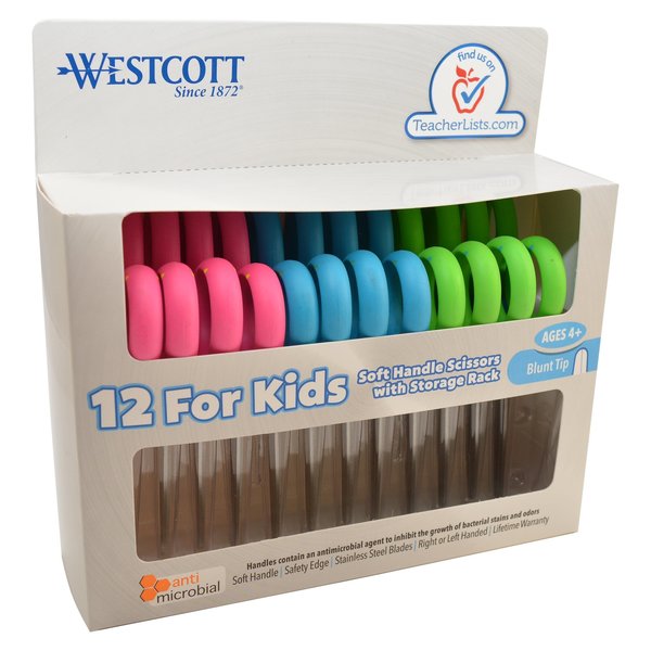 Scissors, Teachers Bulk 12Pack - 14596 with Anti-Microbial